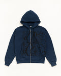 SNAKESKIN ZIP HOODIE - Navy