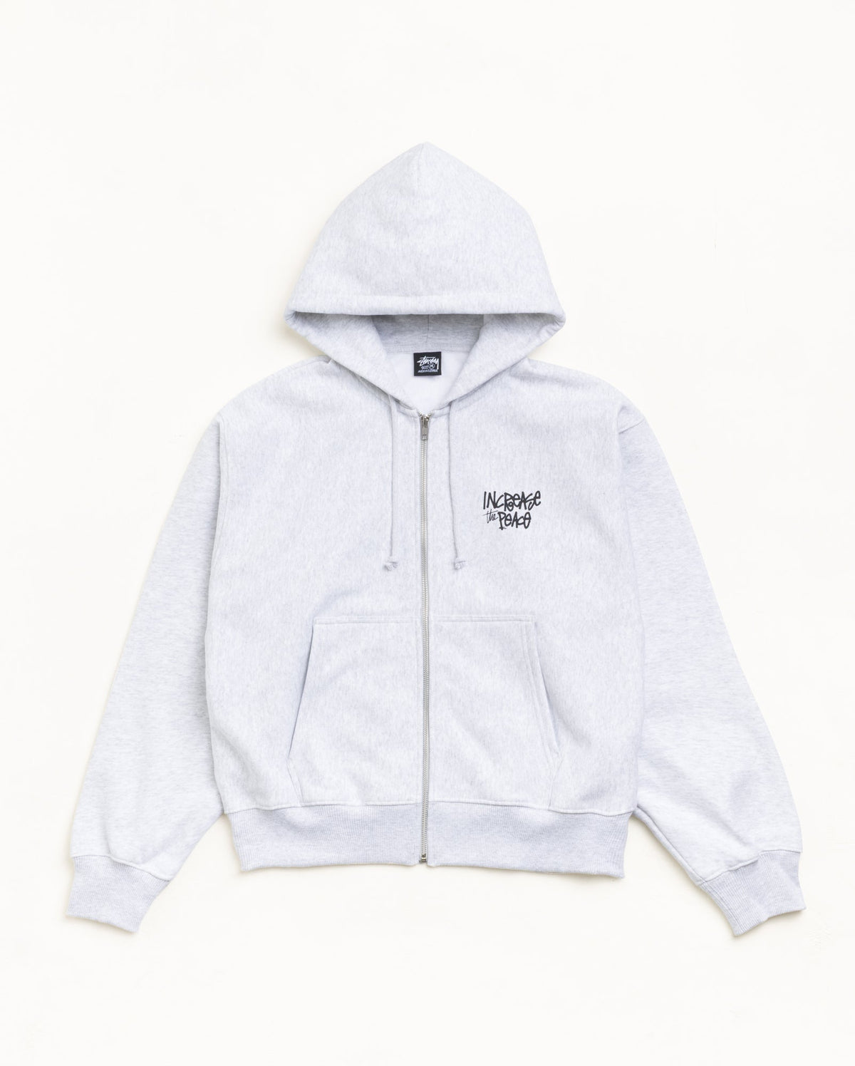 PEACE INCREASED ZIP HOODIE - Ash Heather