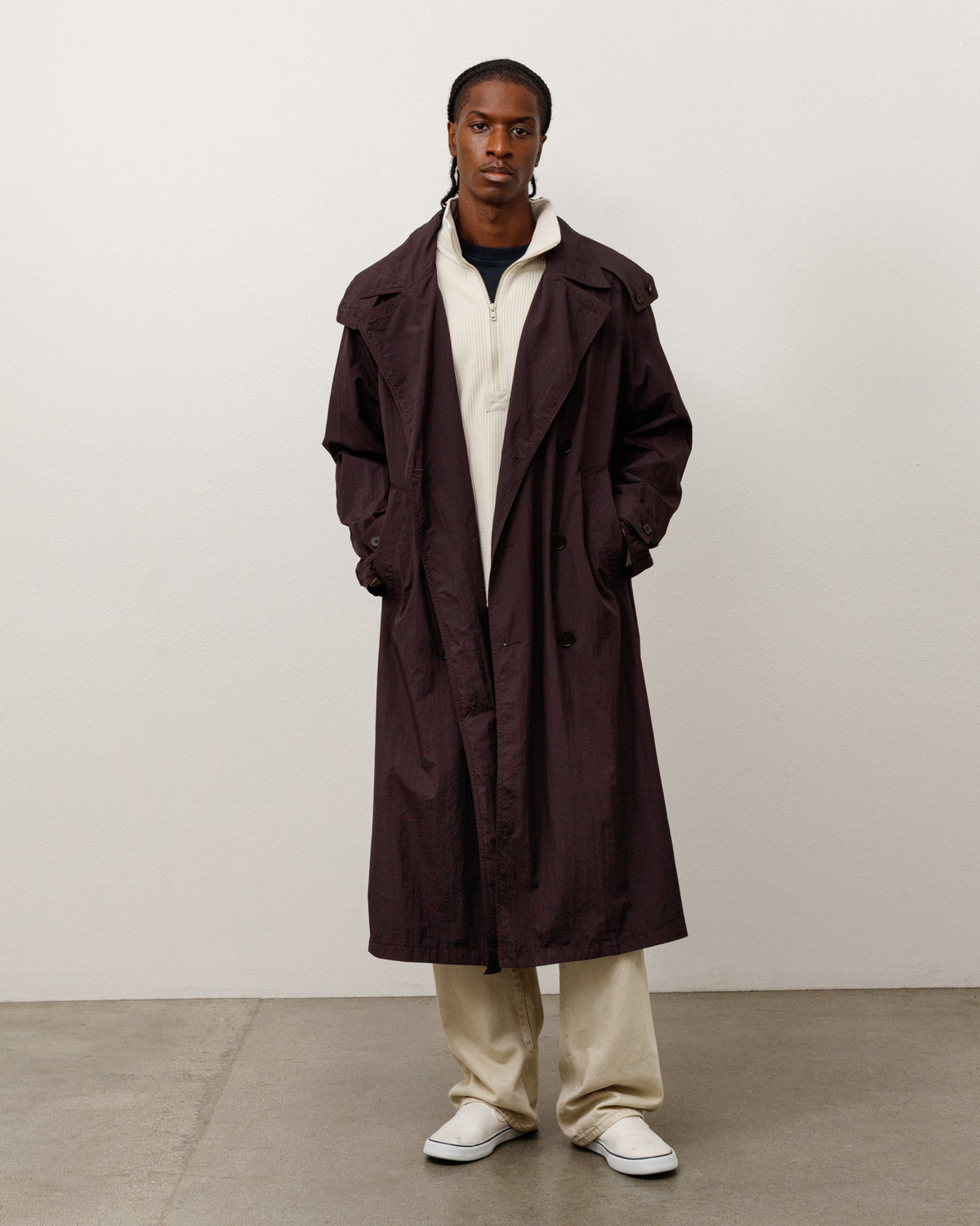 ULTRA LIGHTWEIGHT NYLON TRENCH - Brown