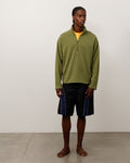 HALF ZIP THERMAL MOCK NECK - Olive