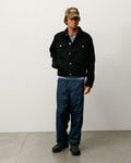 DENIM TRUCKER JACKET - Raw Black Contrast Stitch