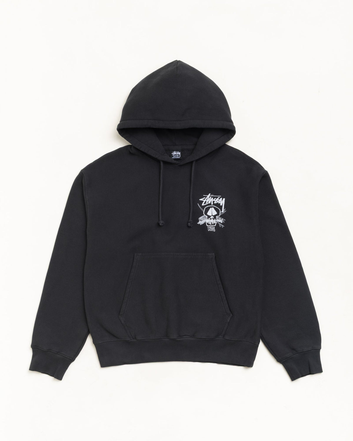 FRESH FOILS HOODIE GARMENT DYED - Faded Black