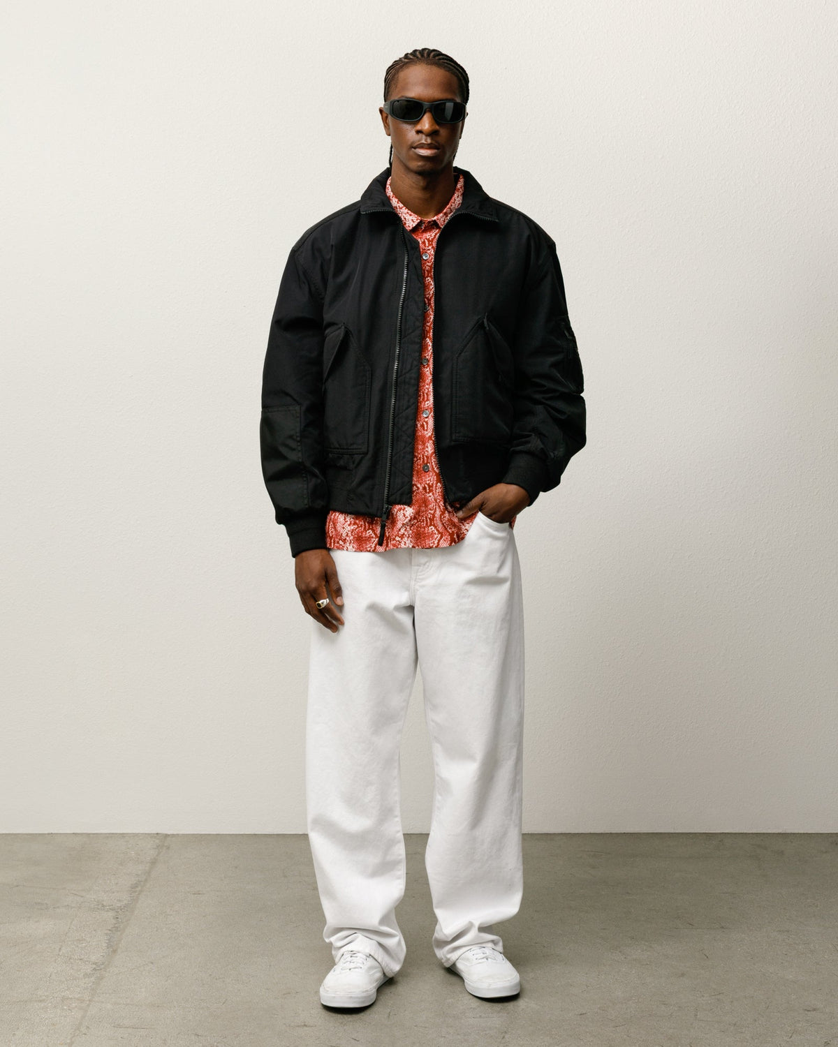 MOCK NECK FLIGHT BOMBER - Black