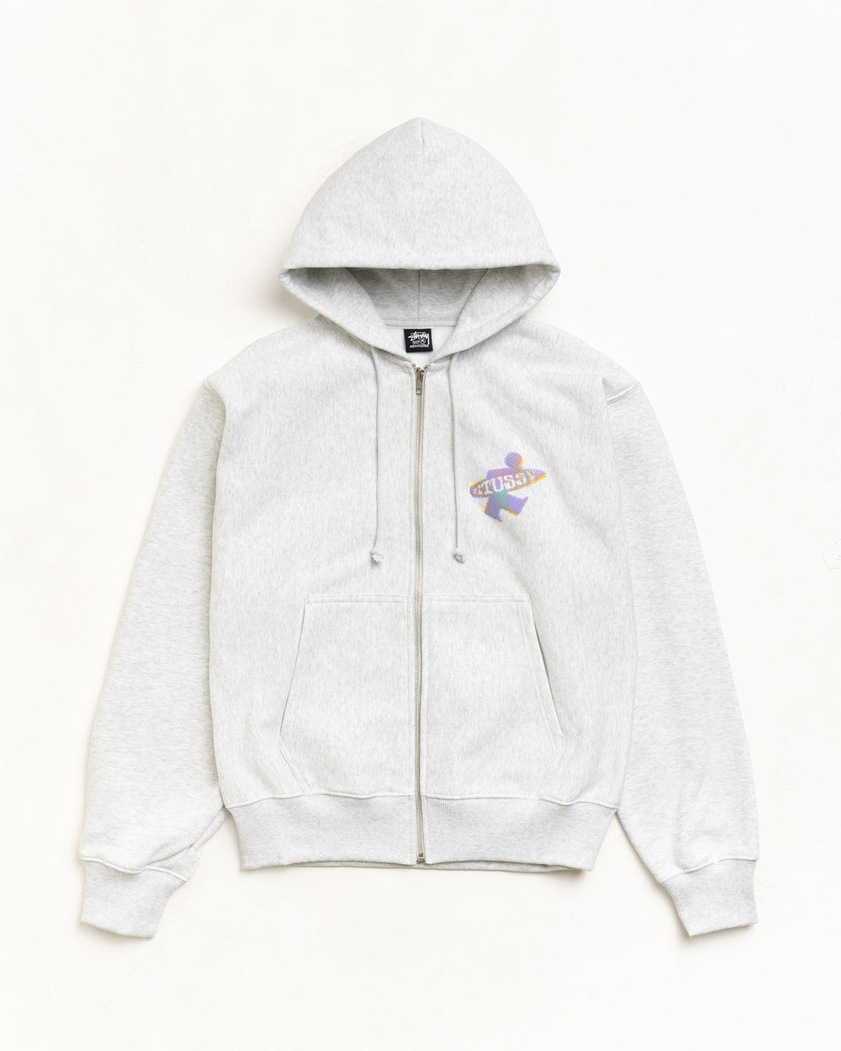 DOT SURF PUFF PRINT ZIP HOODIE - Ash Heather