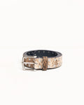 8 BALL STUDDED BELT - Raw Cowhide Hair