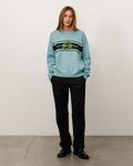 STRIPED HIBISCUS SWEATER - Dusty Blue